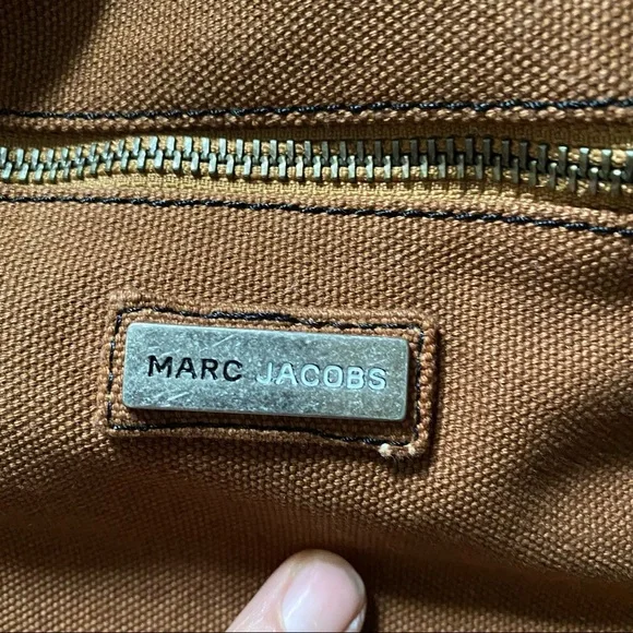 Vintage Y2K Marc Jacobs Brown & Green Canvas Tote Bag - Picture 10 of 11